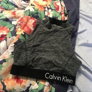M Calvin Klein Charcoal Sports Bra